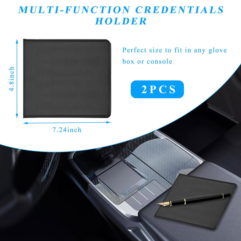 Kewucn 2 Pack Car Registration Insurance Holder, 10.55''×4.8'' Essential Auto Card Glove Box Organizer, Vehicle Interior Accessories Perfect for Most Car, Truck, SUV(Black) Black 2 PCS