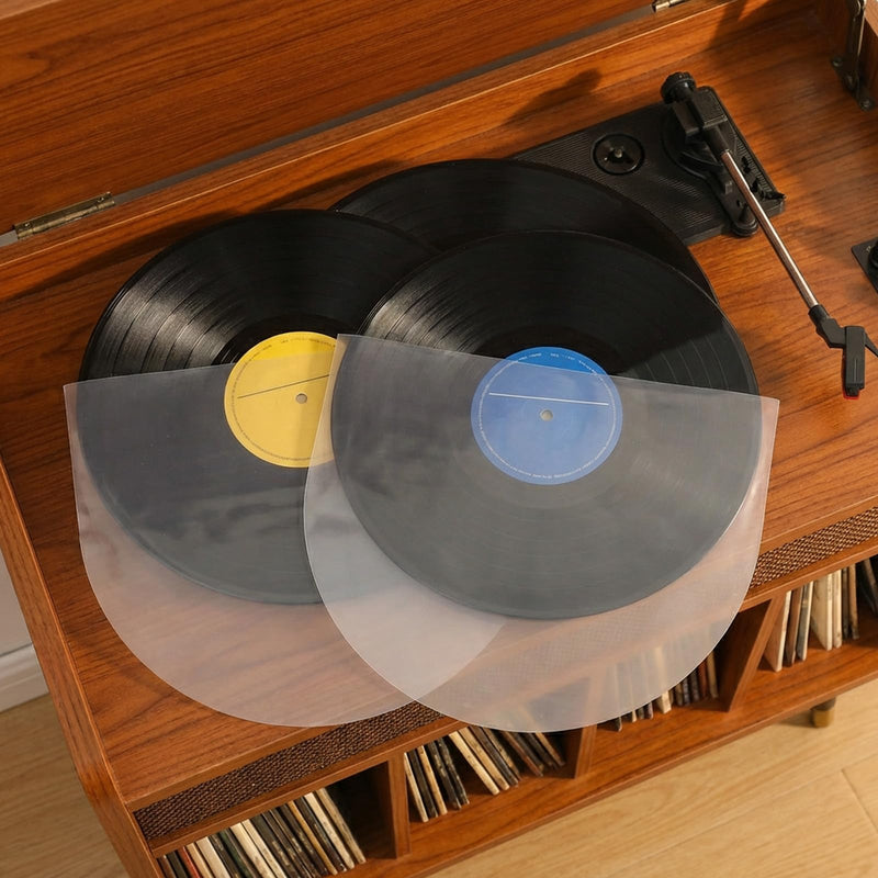 20PCS Inner Sleeves for Vinyl Records Anti Static 12" | Record Inner Sleeves Round Bottom Plastic Vinyl Sleeves Albums Covers for 33 RPM Records Collections