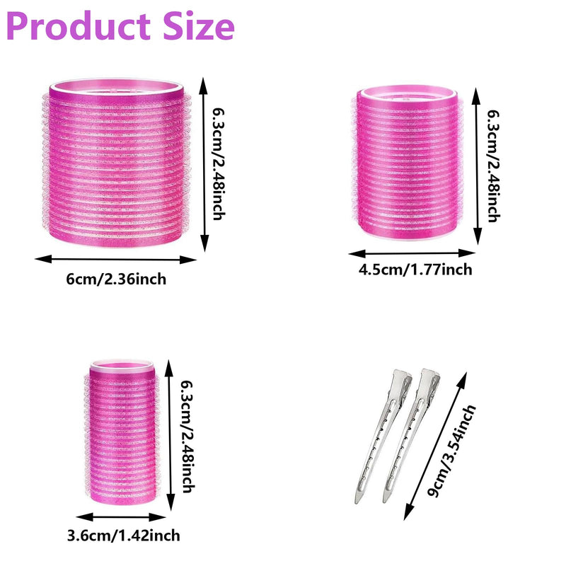  [AUSTRALIA] - 24PCS Hair Rollers Set,Hair Rollers with Clips,Rollers for Hair Volume 3 Sizes (60/45/36mm) with 12 Clips,for Hair for Large Long,Medium,Short,Thick & Fine for Volume,Lift & DIY Styling