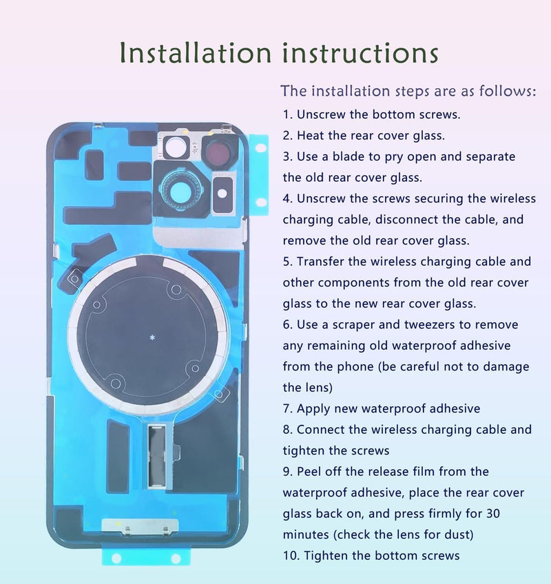 15 Pro Max Back Glass Replacement for iPhone 15 Pro Max Rear Back Cover Glass Waterproof and Camera Lens+Professional Repair Tool Kit (Natural Titanium, iPhone 15 Pro Max) Natural Titanium