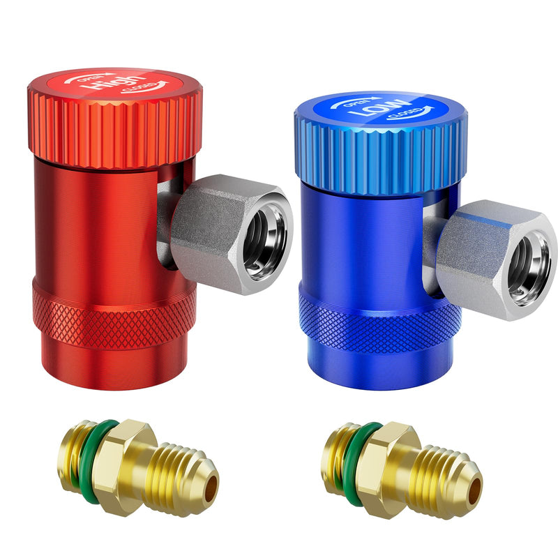 R1234yf Adapter,Adjustable R1234yf Quick Couplers Adapter,Air Conditioning Line Repair Tools High/Low Side Connectors R1234yf Quick Coupler Kit,r-1234yf Adapter Set of 2