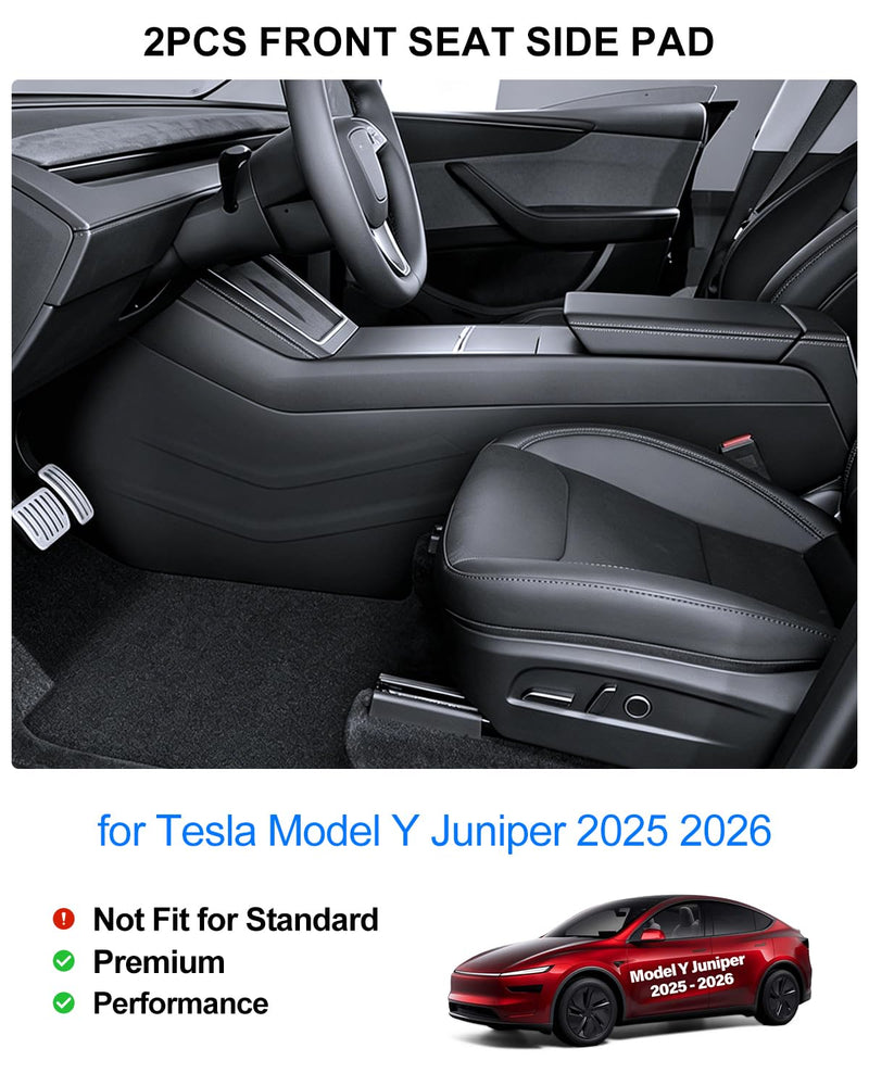 Front Seat Side Anti-Kick Mat for Tesla Model Y Juniper 2025 2026, Center Console Side Anti-Dirty Mats for Tesla, Waterproof & Dust Resistant Protector Cover Model Y Interior Accessories