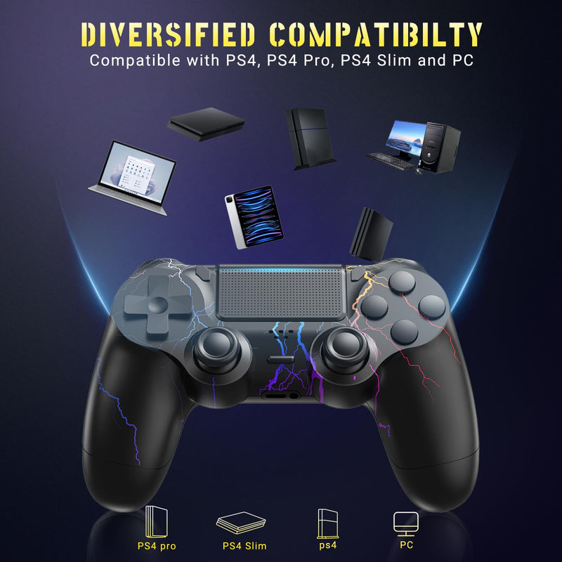 2 Pack for PS4 Controller,Wireless Controller for PS4/Pro/Slim/PC