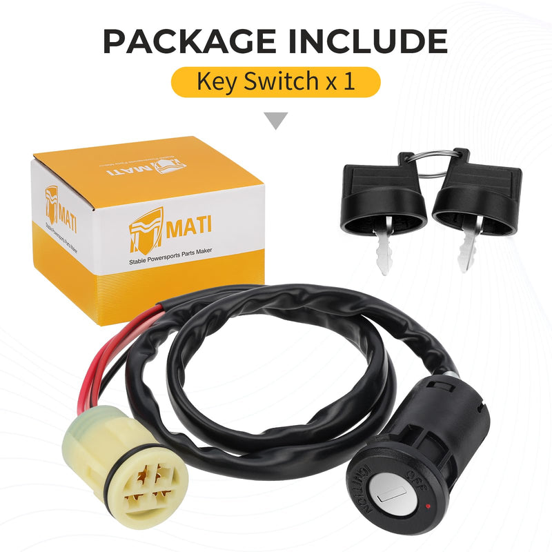 M MATI Ignition Key Switch for Honda Foreman 450 500 520 Rancher 350 400 420 Rincon 650 680 Rubicon 500 520 1998-2024 35100-HR6-A61