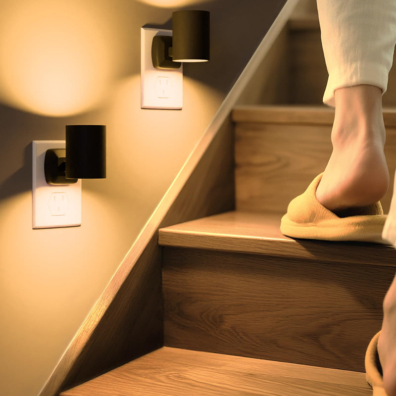 ETL Night Lights Plug into Wall 6 Pack,Plug in Nightlight,2700K Brightness Adjustable Night Light, Dusk to Dawn Sensor, Nightlights for Bedroom, Bathroom, Hallway Warm-spotlight