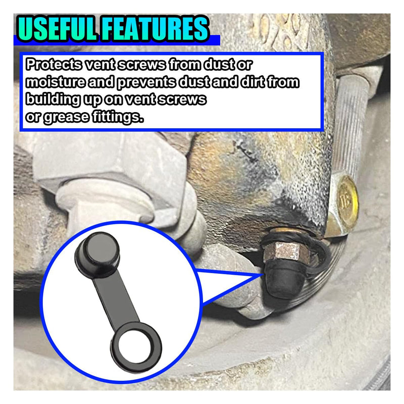 24PCS Brake Bleeder Screw Caps, Vehicle Rubber Grease Fitting Zerk Covers, Automotive Brake Bleeder Nipple Dust Cover Accessories for Motorcycle Bicycle Car 24PCS