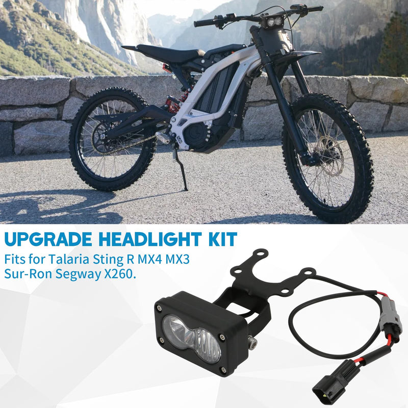 motoparty Upgrade Headlight Kit Fits for Talaria Sting R MX4 Sur-Ron Segway X260, with Adapter Harness, 20W 6000-6500K Upgrade Motorcycle Lights Bars Led Headlamp （3 Inch） Upgrade White