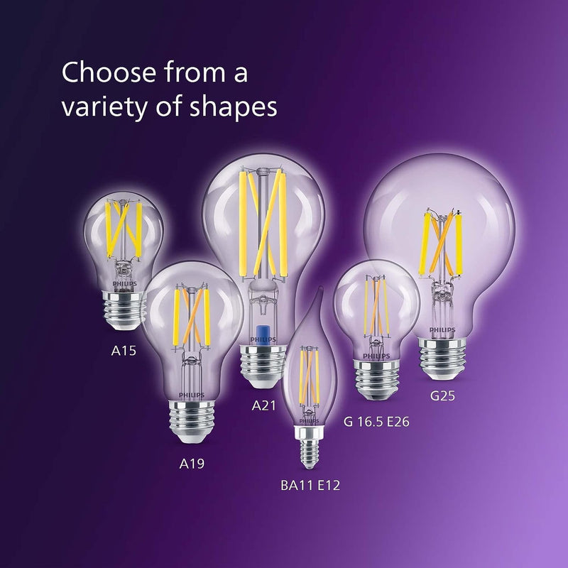 PHILIPS LED 40W B11 9-Pack Ultra Definition Soft White (2700K) 300 Lumen (3.5W = 40W) Dimmable Clear Flicker-Free Candelabra Light Bulbs Soft White (2700k) E12