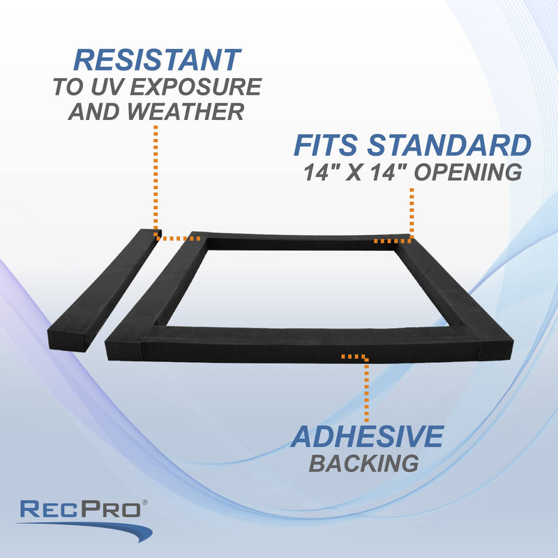 RecPro 14" x 14" Universal RV Roof Air Conditioner Gasket | Closed Cell Foam Seal for AC Install | Adhesive Backing