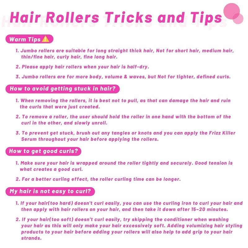 50PCS Hair Rollers Set,Hair Curlers Rollers with Clips - eco-friendly Nylon Material,4-sizes for Various Curls - Perfect for Styling and Volume,60 45 36 25mm/24pc rollers & 24pc Curl Clips