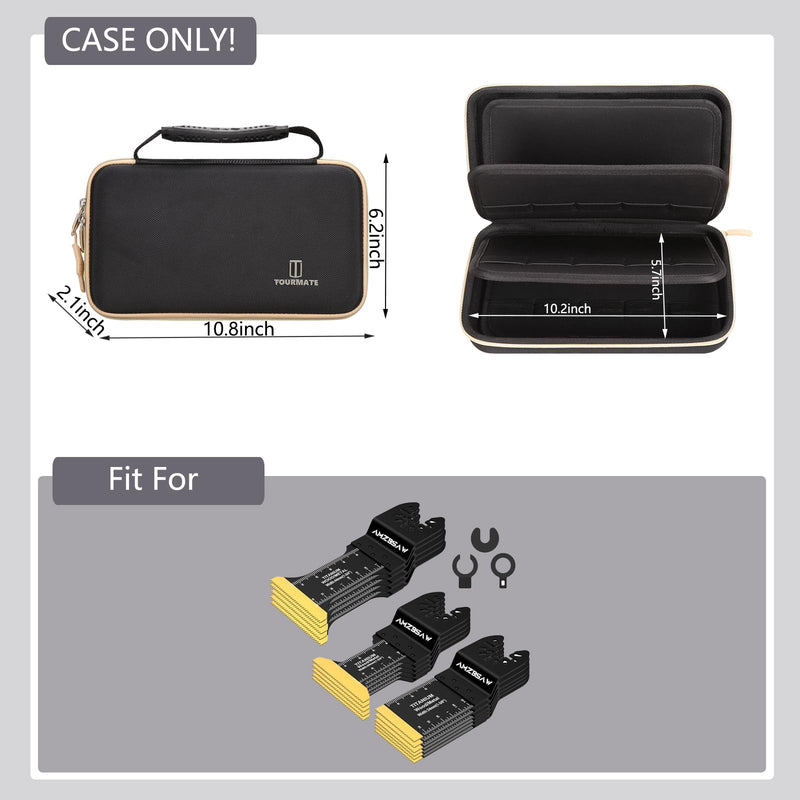Tourmate Hard Storage Case for 30 PCS Titanium Oscillating Saw Blades Metal Cutting,Travel Case for 1-70 PCS Universal Multitool Blades - Applicable Brands TrivdPro/KELIN/AMZWEI/Bionso(Only Box) Black
