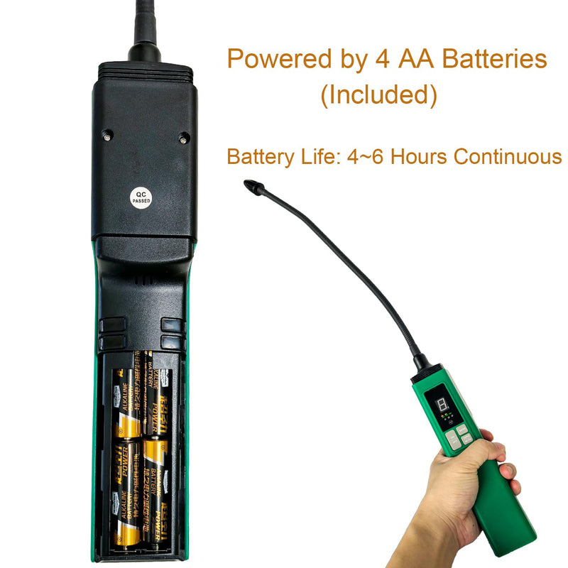 Professional HVAC Refrigerant Leak Detector with Heated Diode Sensor, Gas Leak Detector for R410A/R134A/R1234YF, CFCs/HCFCs | Handheld AC Diagnostic Tool with Digital Display & Audible Alarm