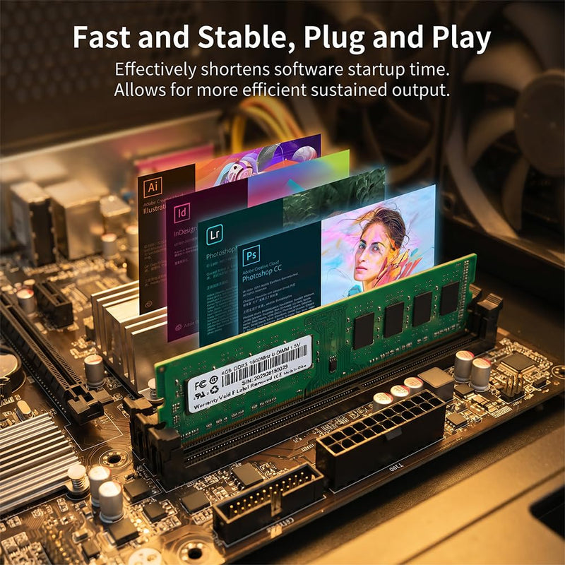 Desktop 4G Memory Module DDR3 Fully Compatible with Desktop Computer Memory Modules, Frequency 1600MHz