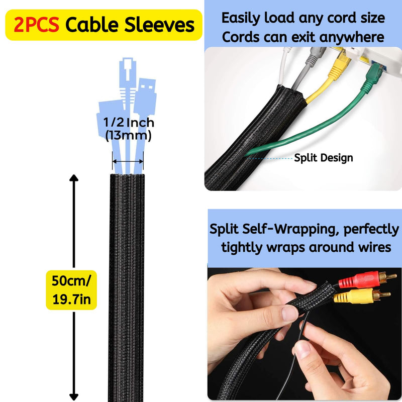 [261Pcs] Cable Management Kit, Cord Organizer, Complete Desk Cable Management Solution to Keep Desk Clean, Cable Organizer Accessories for Home Office Essentials, Black
