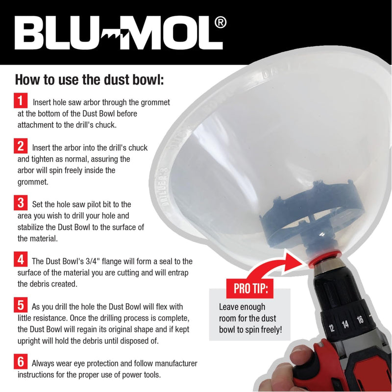 Disston E0215002 Two-Pack Blu-MOL RemGrit Hole Saw Accessories Dust Bowl, for Installing Recessed Lights and Works with All Hole Saws Two Pack