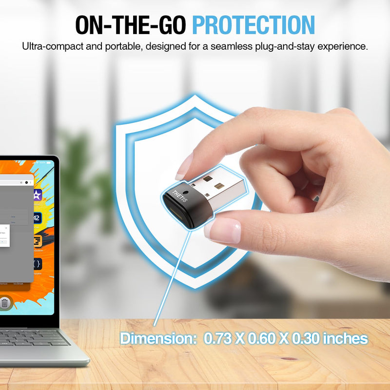 Thetis Nano-A FIDO2 Security Key Hardware Passkey Device with USB Type A, TOTP/HOTP, FIDO2.0 Two Factor Authentication 2FA MFA, Works with Windows/mac/iOS/Android/Linux/Gmail/Facebook/GitHub/Coinbase