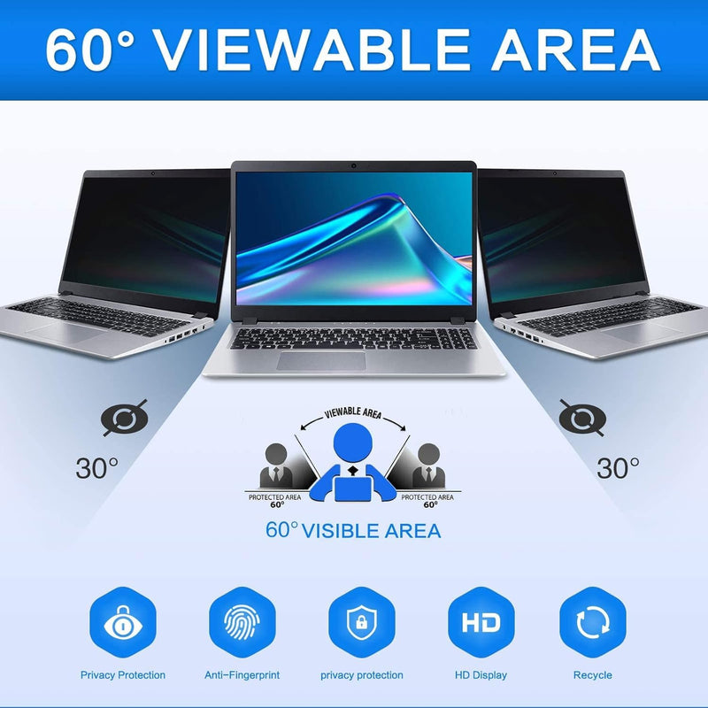 ZOEGAA 14 Inch Laptop Privacy Screen Filter, for 16:10 Widescreen Monitors -Dell HP Acer Samsung Lenovo ASUS Toshiba, Removable Privacy Screen Anti-Peeping, Anti Blue Light Blocking and Anti Glare 14 in (16:10) privacy screen