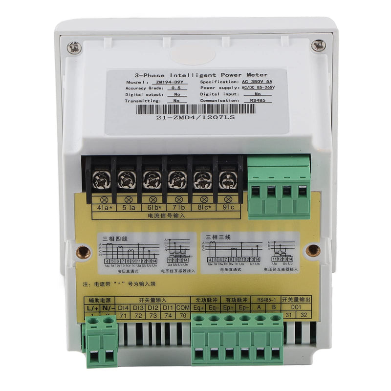 Oumefar Multi Function Three Phase Programmable Electric Watt Active Power Meter Volt Monitor High Precision Digital LED Ammeter Voltmeter LCD Display Panel