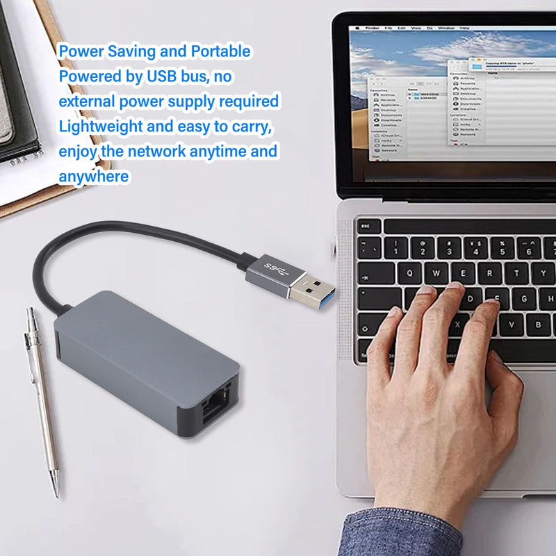 USB 3.0 to 2.5G Ethernet Adapter, High Speed Portable Ethernet Adapter for Laptop, USB 3.2 USB AM to 2.5Gbps Ethernet Adapter for 7 8 8.1 10 for OS X, Plug and Play
