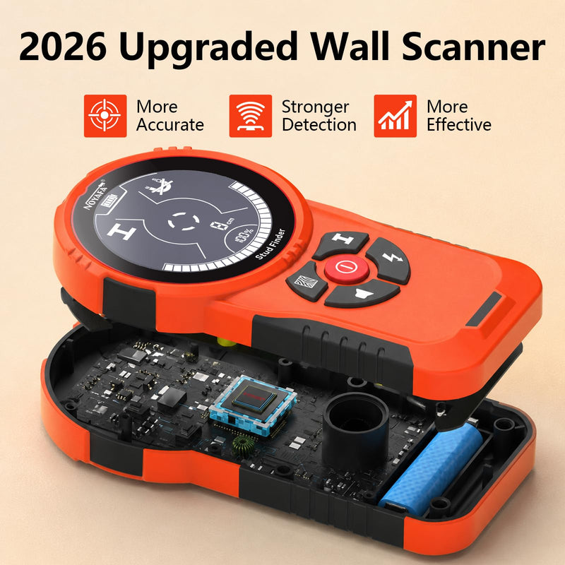 NOYAFA Stud Finder Wall Scanner,6 in 1 Multifunctional Wall Detector | Smart Chip,HD LCD Display, Electronic Stud Sensor for Wood Studs, Metal, Live AC Wires, Joists and Pipes Detection