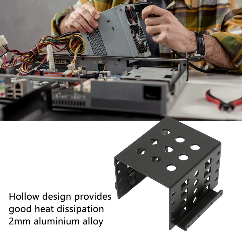 HDD Mounting Rack 2.5in, Solid Aluminium Alloy Hollow HDD SSD Mounting Rack Holding Stand, Hard Drive Storage Bracket, State Drive Hard Disk Cage for 2.5in IDE HDD SSD (Black) Black