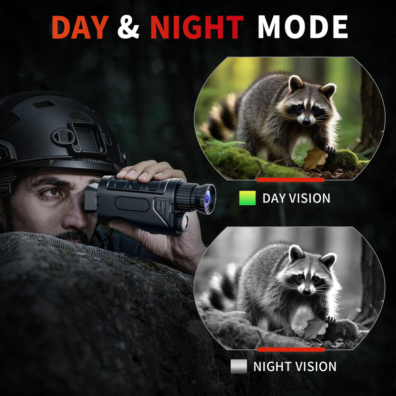 Infrared Night Vision Monocular, Nightvision Goggles Scope for Outdoormen | 16X Digital Zoom, Camera Shooting & Video Recording, 7 Levels IR, Day and Night Use, 32GB SD Card Included