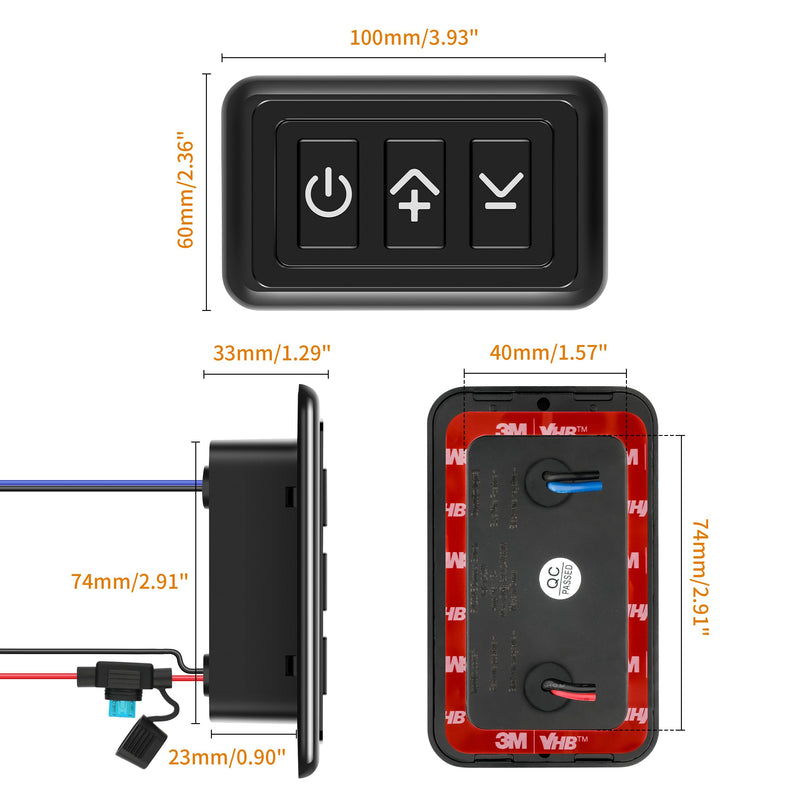 12V Dimmer Switch | 12-24 Volt High Side PWM Dimmer RV Light Dimmer for RV Light LED Interior Lights LED Light Fixture, Halogen, Incandescent, Used for RV, Auto, Camper, Trailer Van Truck, Boat Black/Max Power 360W