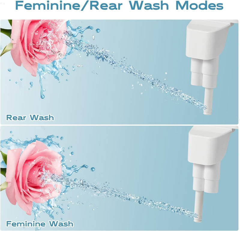 Ultra-Slim Bidet Dual Mode Bidet Attachment for Toilet, Bidet Toilet Seat Attachment with Pressure Controls(Feminine/Posterior Wash),Easy to install Design Non-Electric Bidet Cold White Bidet
