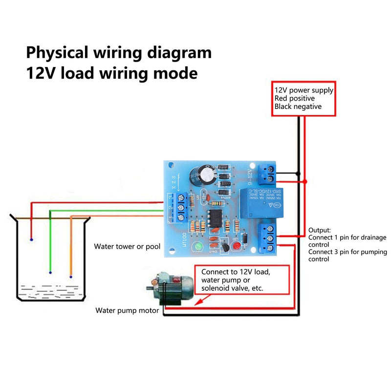 Water Level Controller Module 12VDC, Supports Automatic Water Pumping, Filling and Draining, Large Switch Capacity, Realization of When Pool is Short of Water