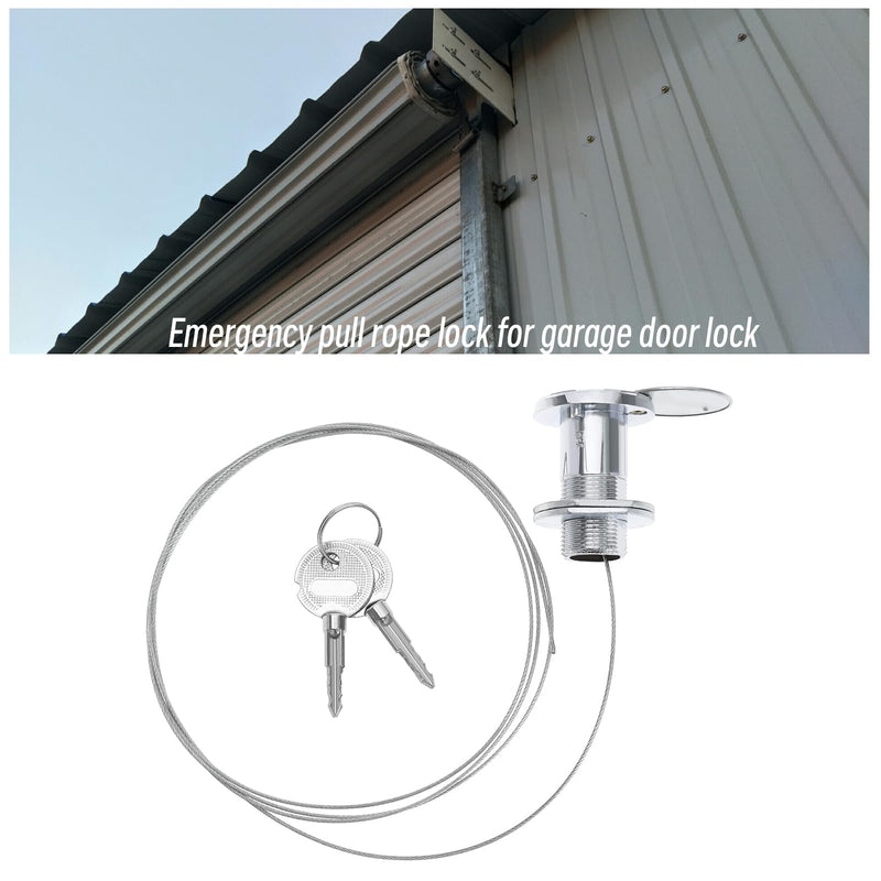 Emergency Garage Door Lock with Steel Wire and 2 Keys for Roller Shutter Doors and Garage Doors Lock Replacement Copper