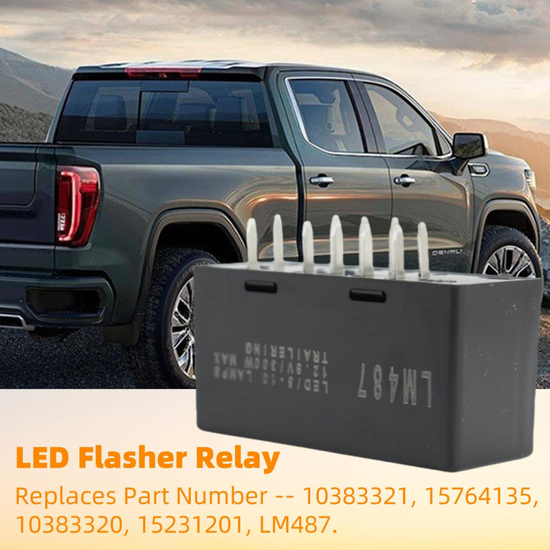 LM487 LED Flasher Relay, 10383321 15231201 Turn Signal Relay, Replacement for Chevy GMC Cadillac Hummer 2003-2007 Select Models Warning and Turn Signal Flasher for GMT800 Platform