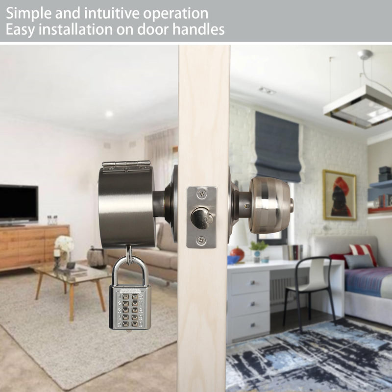 Door Knob Lock Cover | Blocks Keyhole Access, Disables Door Knob Stainless Steel