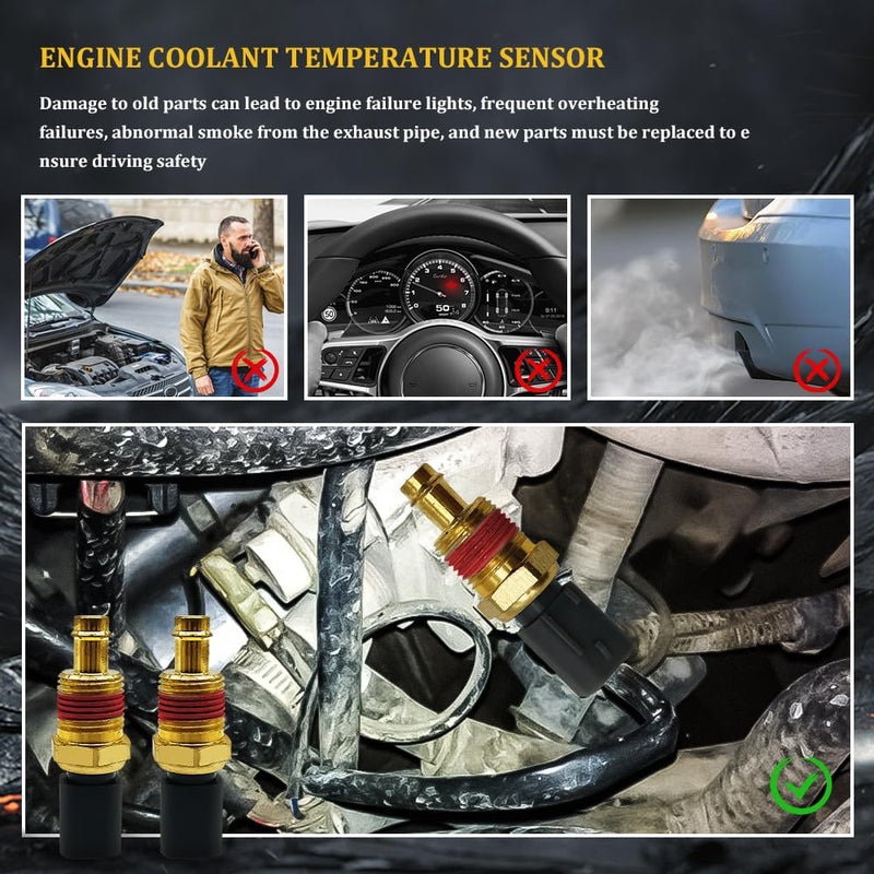 Engine Coolant Temperature Sensor, Temperature Sensor for Car, 5149077AB Automotive Replacement Coolant Temperature Sensors, Coolant Temp Sensor for Chrysler Grand Cherokee J-eep Wrangler