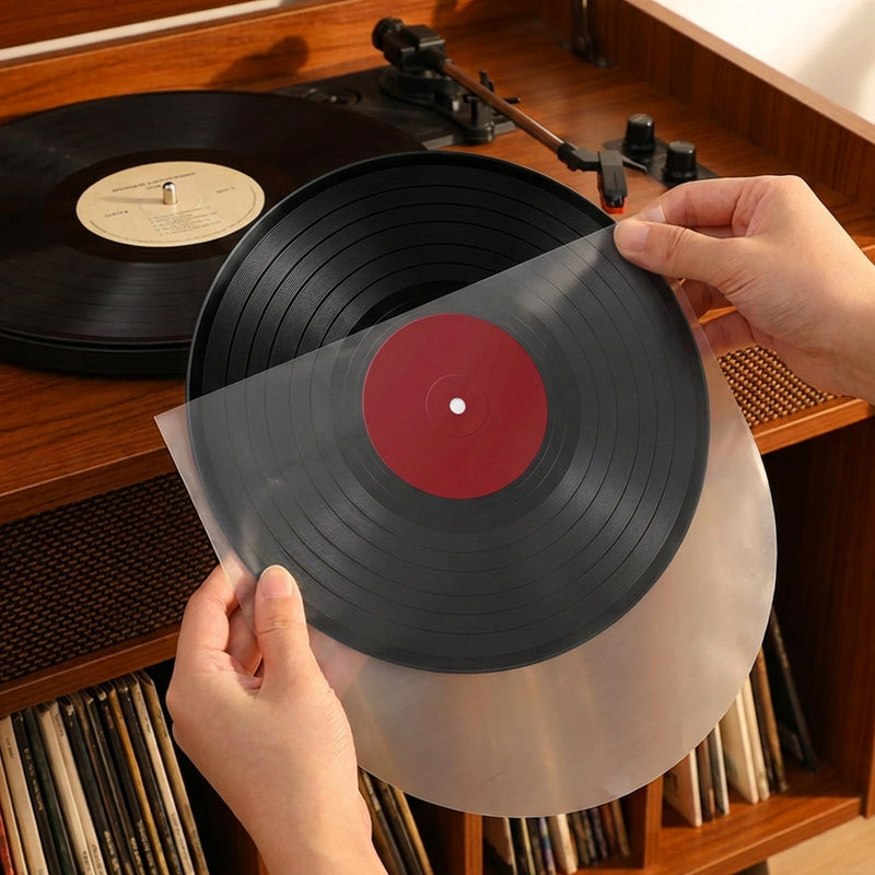 20PCS Inner Sleeves for Vinyl Records Anti Static 12" | Record Inner Sleeves Round Bottom Plastic Vinyl Sleeves Albums Covers for 33 RPM Records Collections