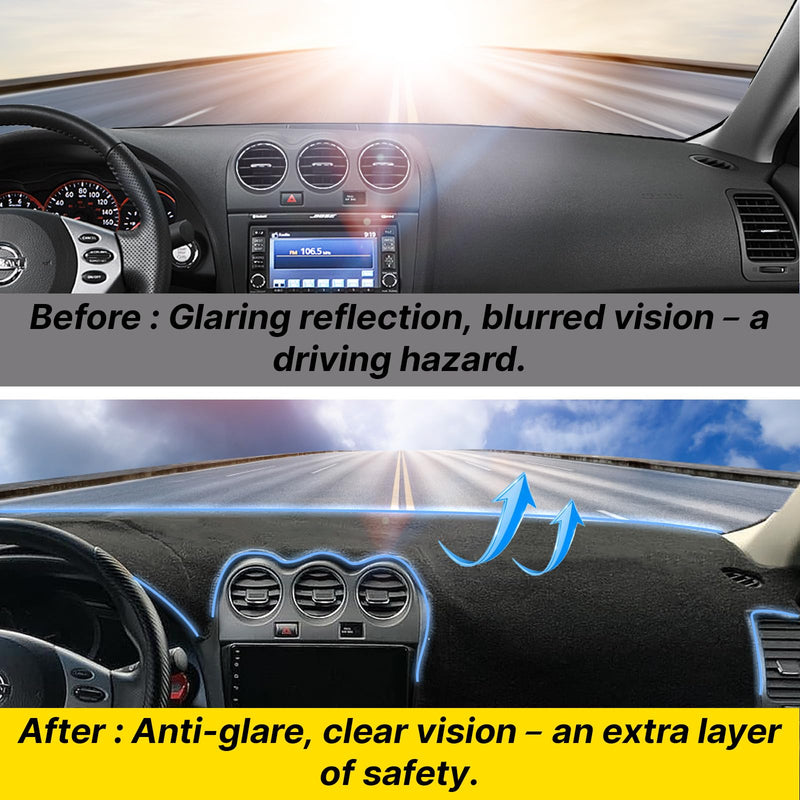 Dash Cover Mat for Nissan Altima 2007 2008 2009 2010 2011 2012 with Dust Brush Non-Slip Dashboard Cover Mat Center Console Sunshield Protector Pad Nissan Interior Accessories fFor Nissan Altima 2007-2012