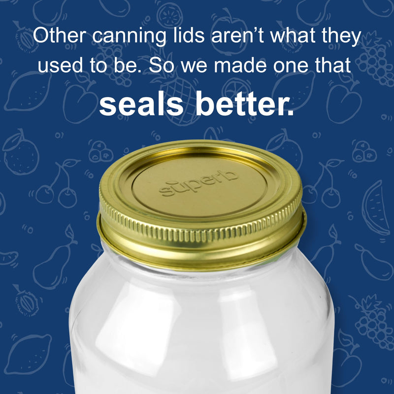 Superb Regular Mouth Mason Jar Canning Lids with Bands/Jar Rings – Made in the USA - 24 Lids and Bands 24 Pack