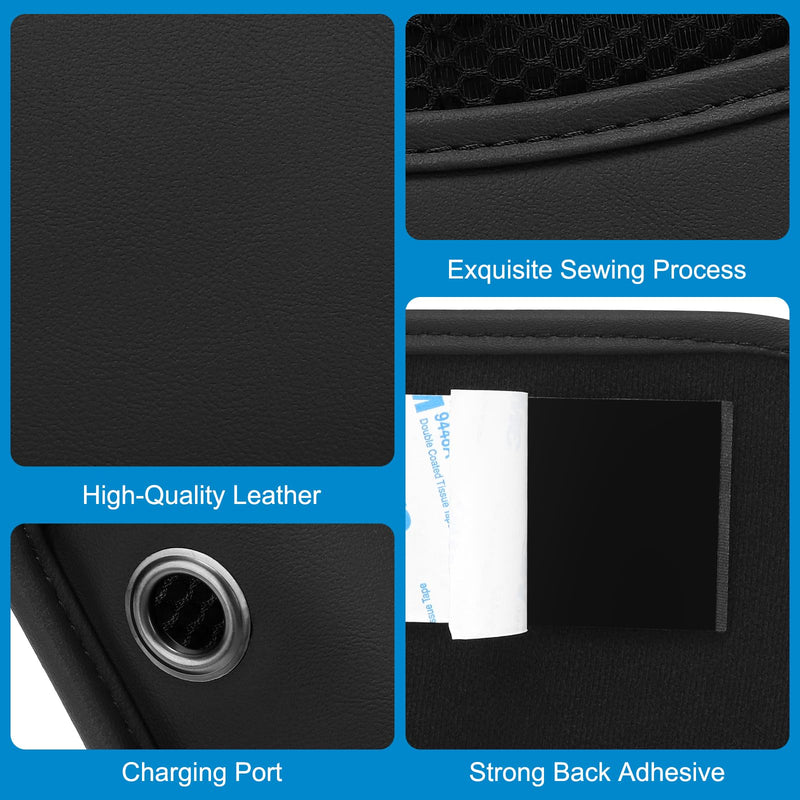 Accmor Universal Car Side Pocket Organizer, PU Leather Car Pocket Pouch for Car Seat, Door, Window, Console, Multifunctional Car Organizer Accessories for Phone Sunglasses Keys Cards, black 1