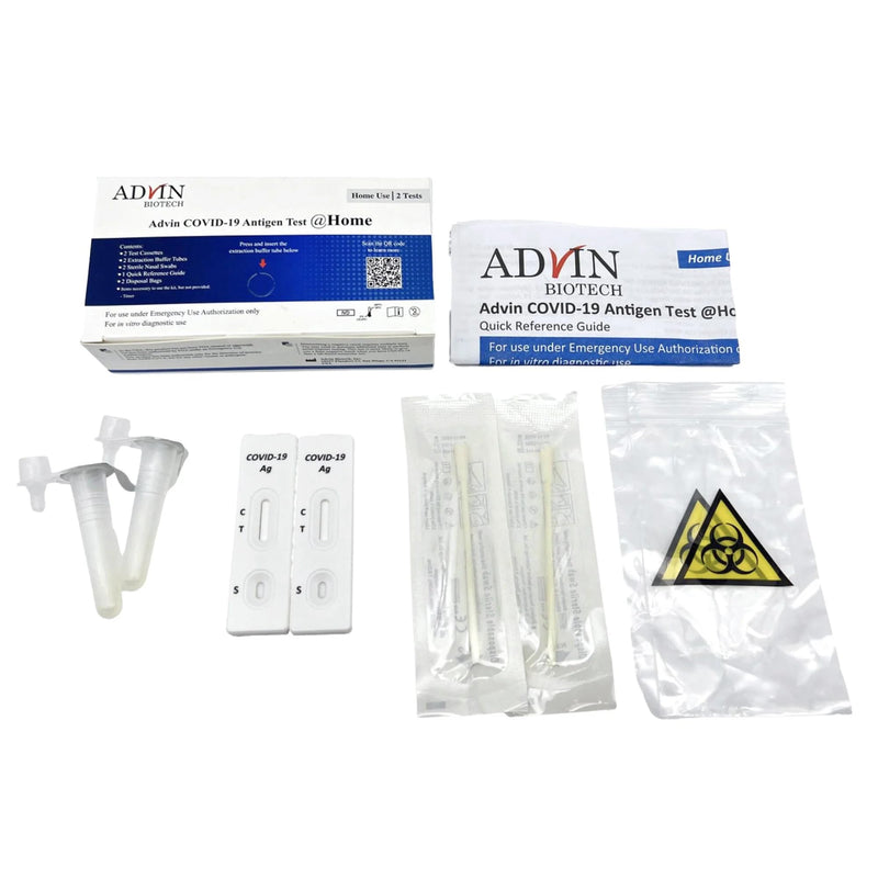 Advin Covid 19 at Home Test Kit, Rapid Results Under 10 mins, Easy to Use (3 Pack - 6 Tests)