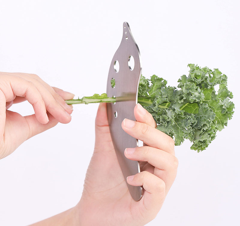 Herb Stripper Stainless Steel, Kitchen Herb Leaf Stripping Tool, Vegetable Stem Remover for Kale, Chard, Collard Greens, parsley, Thyme, Basil, Rosemary