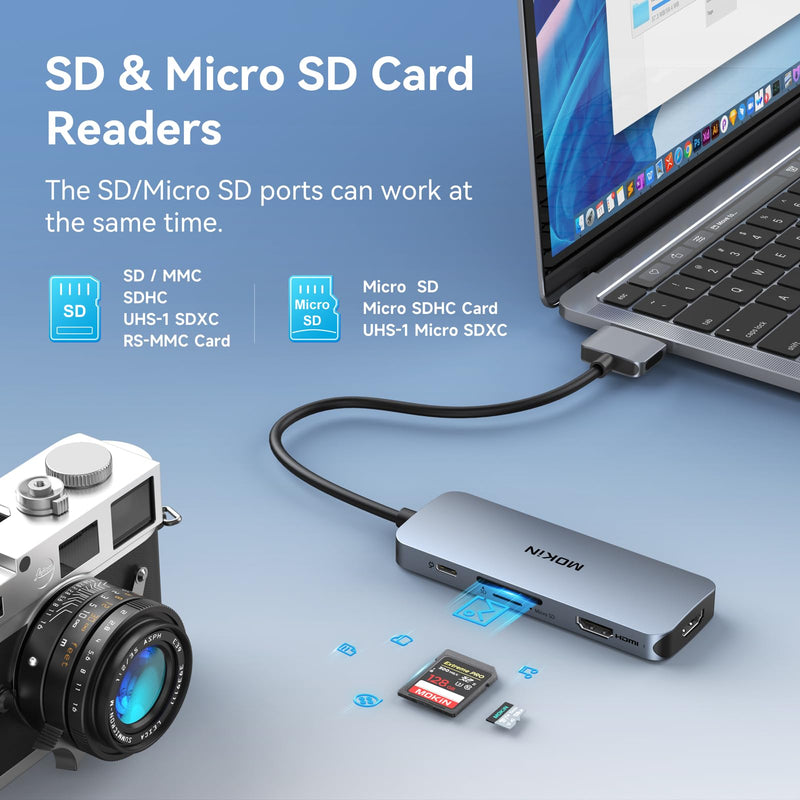 Docking Station for MacBook Pro Air,MOKiN USBC Docking Station Dual Monitor | Dual HDMI Adapter Hub for Mac MacBook Pro with 2*HDMI(4K@60Hz),3*USB 3.0,Card Reader,100W PD USB C Port Mac Docking Station 8-IN-2 MacBook Docking Station