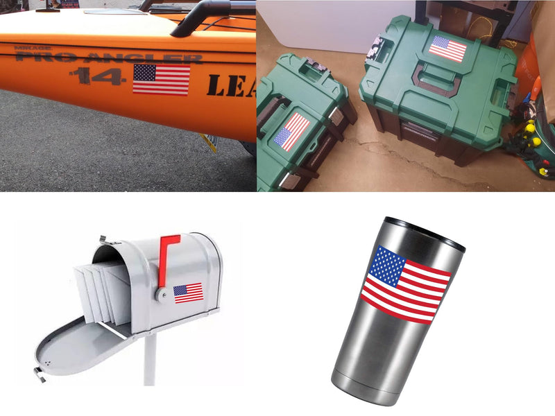 American Flag Decal 5pcs USA Flag Decal Sticker Car Stickers for Cars/Trucks - Support US Military (5 X 3 Inch Red1 Medium