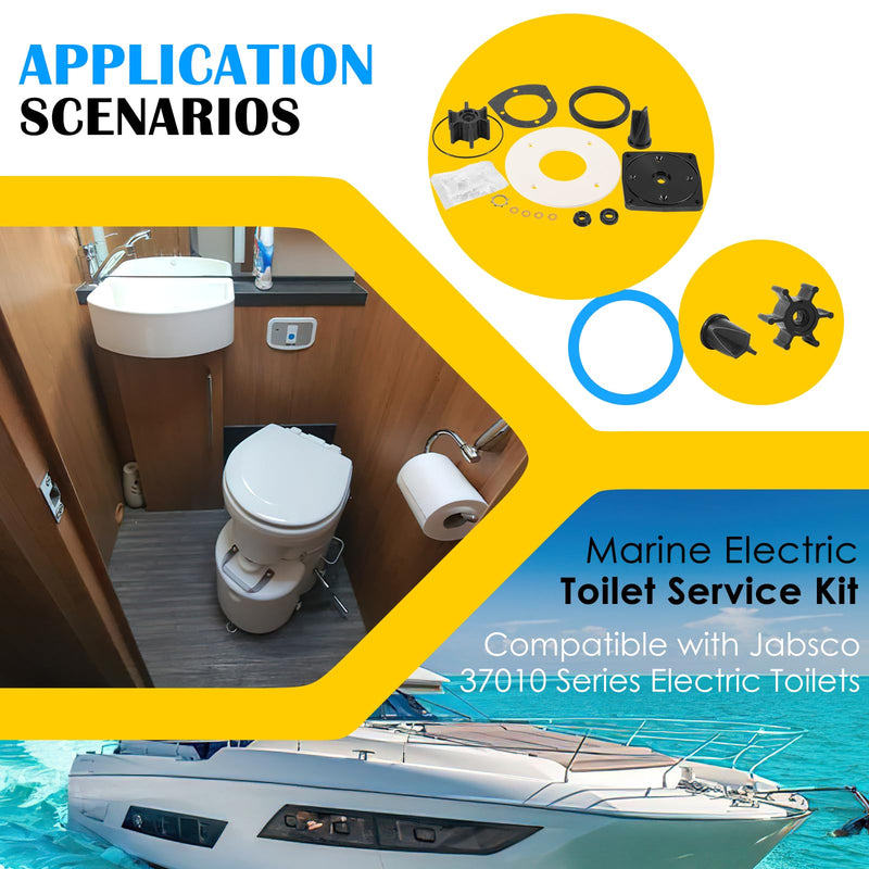 Replace for Jabsco 37040-0000 Marine Toilet Service Kit Fit for Jabsco 37010 Series