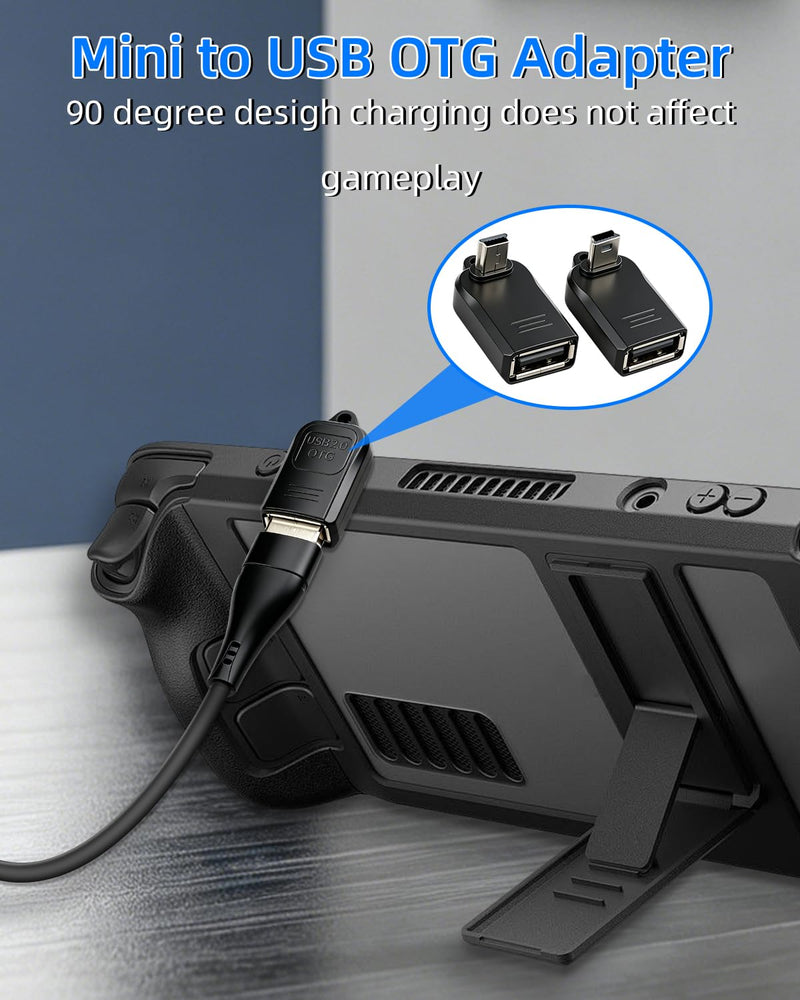 Mini USB OTG Adapter,480Mbps 90 Degree Angled Mini USB Male to USB Female Adapter for Camera,Dash Cam,MP3 Player,GPS Receiver,External Storage Expansion(4 Pack)