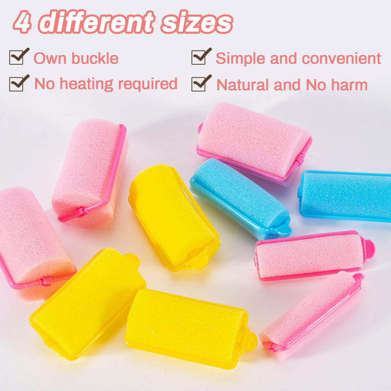 [AUSTRALIA] - MAQIHAN 36PCS Foam Hair Rollers - Heatless Hair Curlers No Heat Hair Styling Appliances Self Grip Sponge Hair Roller for Short/long Volume Overnight Curls Jumbo Flexi Sponge Rods for Hair Curling