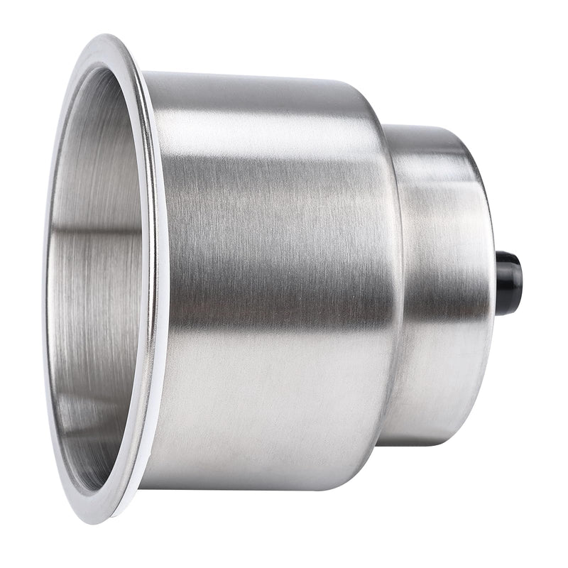 NovelBee Stainless Steel Cup Drink Holder with Drain,Mounting Gasket and Internal pad for Marine Boat Rv Camper (4-Pack)
