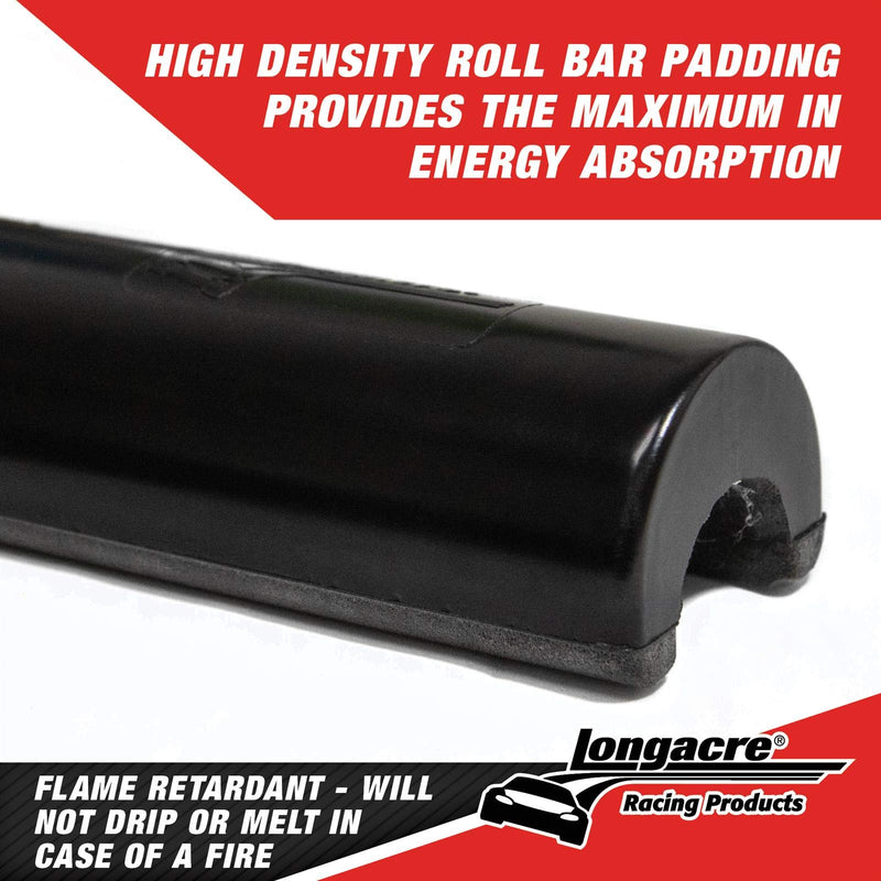 Longacre High Density Black Roll Bar Padding