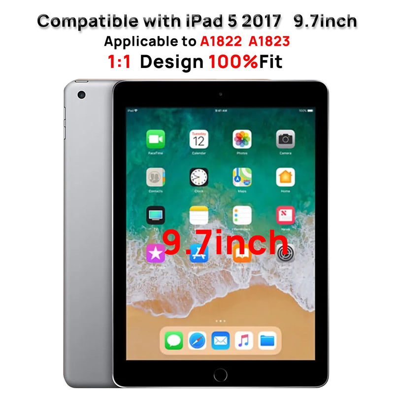 Screen Replacement for iPad 5 5th Generation 9.7", Touch Glass Compatible with iPad A1822 A1823 with Home Button and Tool Set