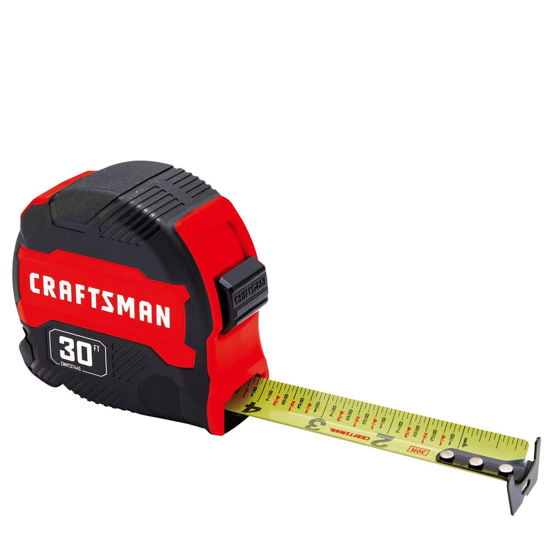 CRAFTSMAN 30-ft Tape Measure with Fraction Markings, Retractable (CMHT37445S) (Pack of 1)