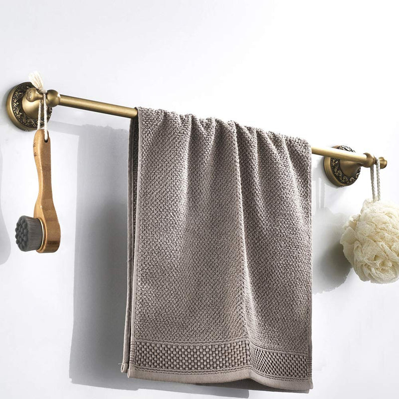 Leyden Antique Towel Bar,Adjustable Towel Holder Rod Brass Bathroom Accessories Expandable 16.73 to 29.13 Inch Vintage Wall Mount Single