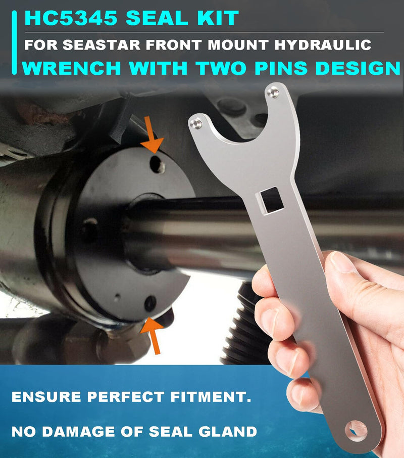 Camoo HC5345 Seal Kit for Seastar Front Mount Hydraulic Steering Cylinder Seal & Pin Wrench HS5157 Kit for HC6750, HC6751, HC5340, HC5341, HC5342, HC5343, HC5344, HC5346, HC6754, HC6755